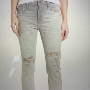AGOLDE- Gray High Rise Crop Jeans